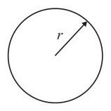 A circle with the radius marked